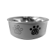Миска металева ArjanImpex Fusion Dog foot 280 мл / 11 см - сірий