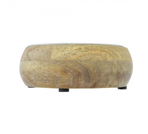 Миска металева ArjanImpex Wooden Holders With SS Insert Belly 370 мл - коричневий - cts