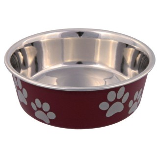 Миска металева Trixie на гумовій основі 250 мл / 12 см (бордова, сіра, коричнева)