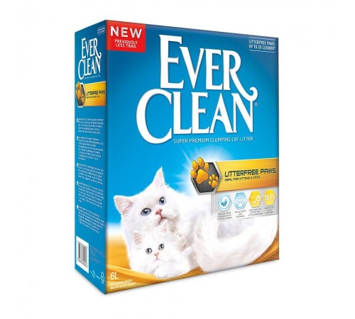 Наповнювач туалету для довгошерстих котів Ever Clean Litterfree Paws Clumping без ароматизатора 6 л (бентонітовий)