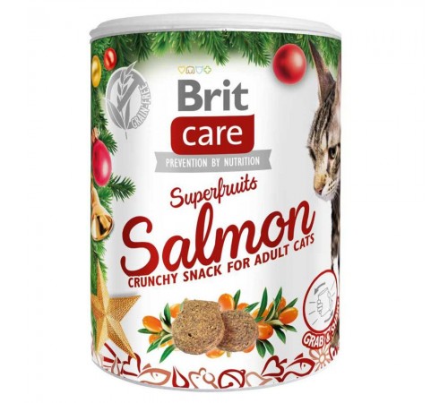 Різдвяні ласощі для котів Brit Care Cat Superfruits 100 г (лосось та обліпиха)