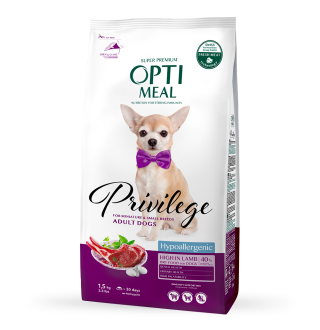 Сухий гіпоалергенний корм для собак малих порід Optimeal 1,5 кг (ягня та рис)