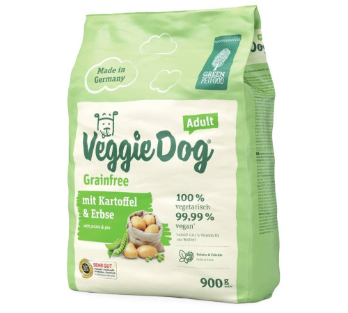 Сухий корм для собак Green Petfood VeggieDog Adult Grainfree 900 г - картопля та горох