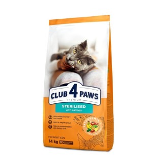 Club 4 Paws Sterilised with Salmon - Клуб 4 Лапи сухий корм з лососем для стерилізованих котів, 14кг