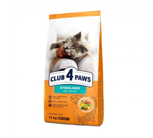 Сухий корм для стерелізованих котів Club 4 Paws Premium 14 кг - лосось