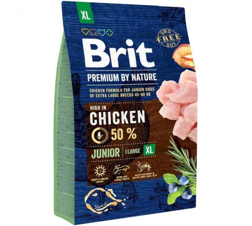 Сухий корм для цуценят Brit Premium Dog Junior XL 3 кг - курка