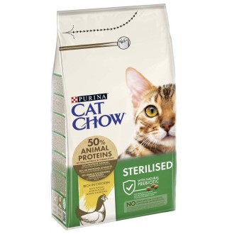 Purina Cat Chow Sterilised - сухий корм з куркою для кастрованих котів і стерилізованих кішок, 1,5кг