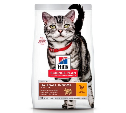 Сухий корм для котів Hill's Science Plan Hairball Indoor Adult 1,5 кг - курка