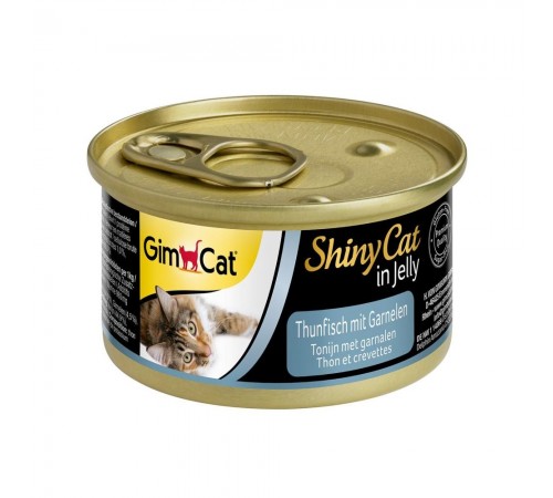 Вологий корм для котів GimCat Shiny Cat 70 г - тунець та креветки