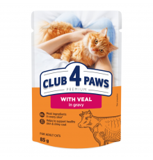 Вологий корм для котів Club 4 Paws Premium pouch 85 г - телятина