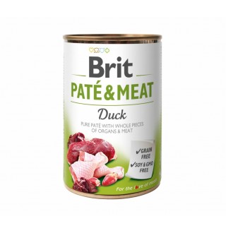 Brit Pate and Meat Duck - вологий корм-паштет, шматочки качки і курки для собак, 400г