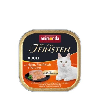 Animonda Vom Feinsten Adult with Chicken, Beef Carrots - вологий корм паштет з куркою, яловичиною та морквою для котів, 100г