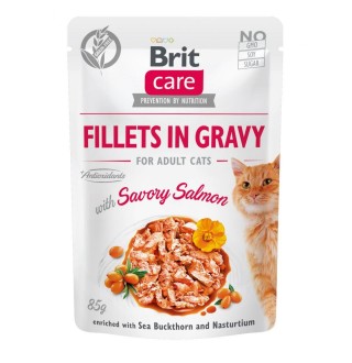 Вологий корм для котів Brit Care Cat pouch 85g (філе лосося в соусі)