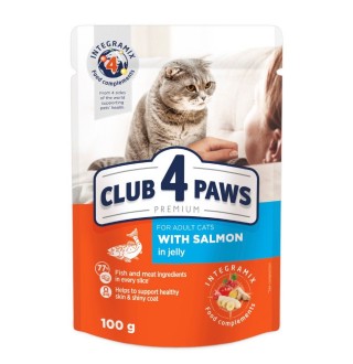 Вологий корм для котів Club 4 Paws Premium 100 г (лосось)