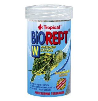 Сухий корм для водоплавних черепах Tropical в паличках «Biorept W» 100 мл