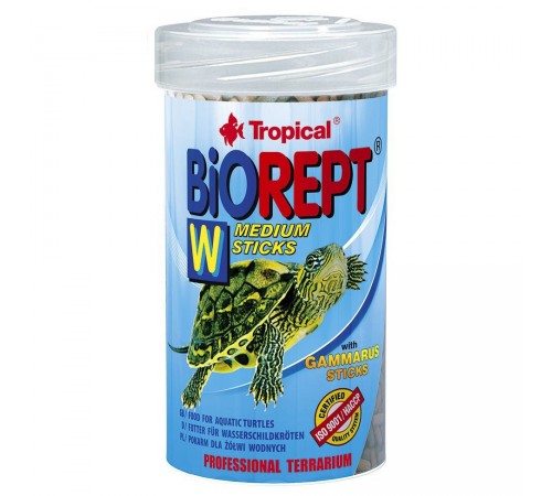 Сухий корм для водоплавних черепах Tropical в паличках «Biorept W» 100 мл
