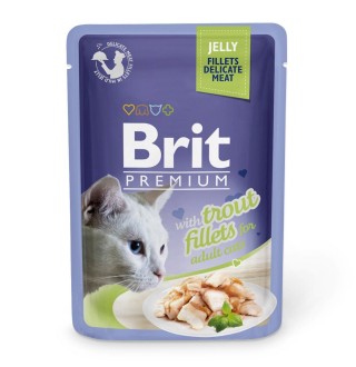 Вологий корм для котів Brit Premium Cat Trout Fillets Jelly pouch 85 г (філе форелі в желе)