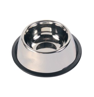 Миска металева для довговухих собак Trixie на гумовій основі 900 мл / 25 см