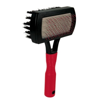 Щітка-пуходерка Trixie двостороння, з гумовою ручкою та захисними кульками 10 см / 17 см