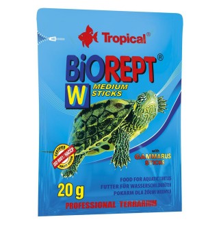 Сухий корм для водоплавних черепах Tropical в паличках «Biorept W» 20 г