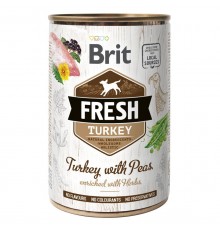 Вологий корм для собак Brit Fresh Turkey with Peas 400 г (індичка)