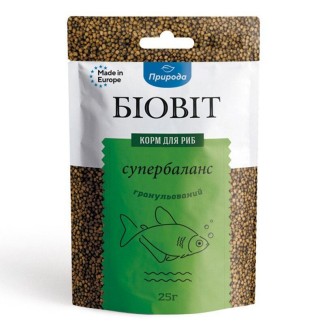 Сухий корм для акваріумних риб Природа в гранулах Біовіт «Супербаланс» 25 г (для всіх акваріумних риб)