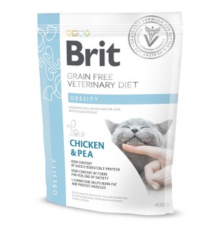 Сухий корм для котів, для зниження ваги Brit GF Veterinary Diet Obesity 400 г - курка