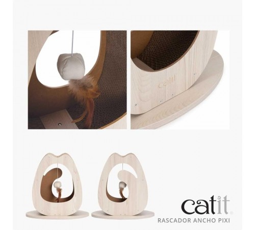 Дряпка картонна Catit для котів Pixi з іграшкою широка 45 x 23,5 x 44 см