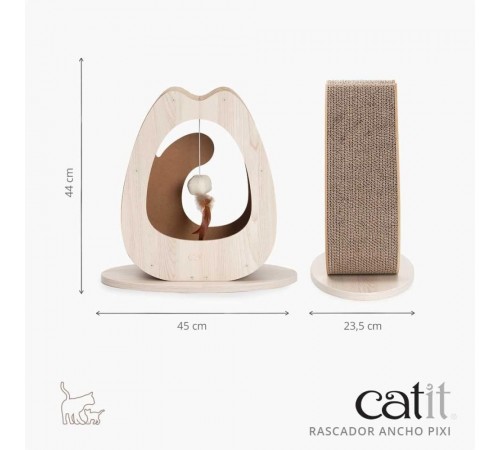 Дряпка картонна Catit для котів Pixi з іграшкою широка 45 x 23,5 x 44 см