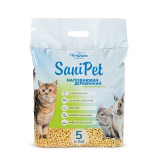 Гігієнічний наповнювач Sani Pet «Яблуко» 5 кг (деревинний)