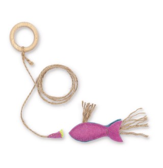 Іграшка-вудка для котів Природа Рибка на магніті 9x15 см