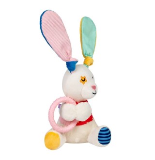 GiGwi Plush Friendz – Іграшка Зайчик з кільцем та пискавкою для цуценят,  16х11см
