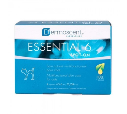 Капли для котів Dermoscent Essential-6 spot-on 0,6 мл - 1 пипетка