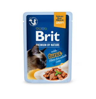 Вологий корм для котів Brit Premium Delicate Fillets in Gravy Tuna pouch 85 г - тунець
