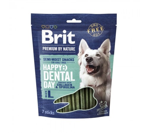 Ласощі для cобак Brit Premium Dental Snacks L 250 г - колаген та спірулін