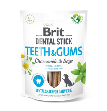 Ласощі для собак Brit Dental Stick Teeth & Gums 251 г 7 шт - ромашка і шавлія