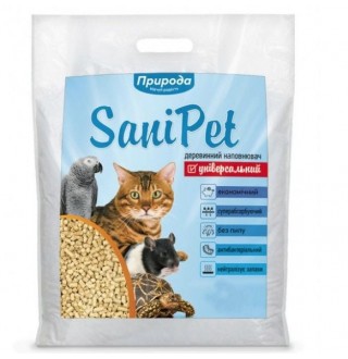 Наповнювач туалету для котів Sani Pet «Універсальний» 10 кг (деревинний)