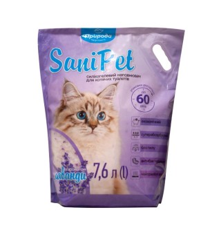 Наповнювач для котячого туалету Sani Pet 7,6 л з ароматом лаванди - силікагелевий