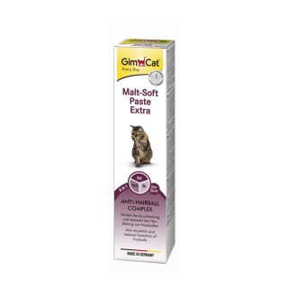 GimCat Malt-Soft Paste Extra - паста для виведення шерсті та покращення моторики шлунку у котів, 20г