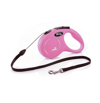Повідець-рулетка Flexi з тросом «New Classic» S 5 м / 12 кг (рожева)