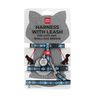 Шлея для cобак з повідцем COLLAR WOUDOG Нейлон XS - блакитна