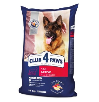 Club 4 Paws Premium Active Adult All Breeds Chicken - Клуб 4 Лапи, сухий корм із куркою для дорослих собак з високими енергетичними потребами, 14кг