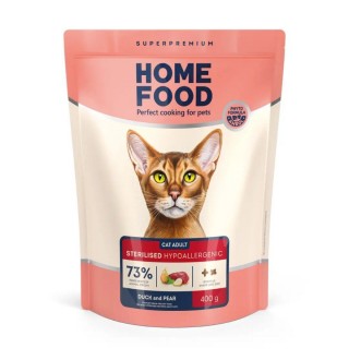 Home Food Grain Free Hypoallergenic - сухий беззерновой корм з качкою та грушею для дорослих котів схильних до алергії, 400г