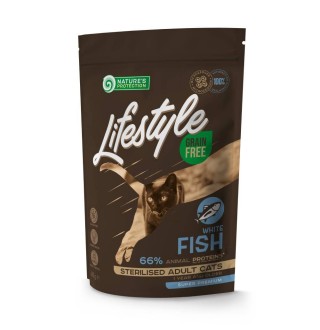 Сухий корм для котів Nature's Protection Lifestyle Sterilised Grain Free 400 г - біла риба