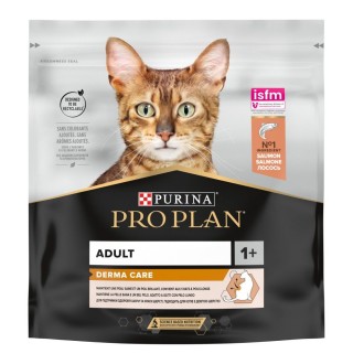 Purina Pro Plan Derma Care - сухий корм з лососем для здоров'я шкіри та краси шерсті у дорослих котів, 400г