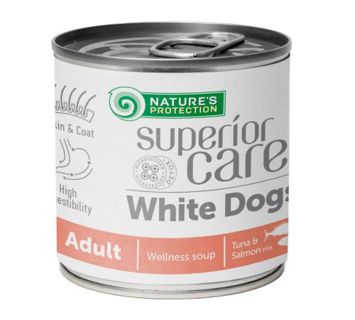 Суп для собак Nature's Protection Superior Care White Dogs All Breeds Adult 140 г - лосось та тунець