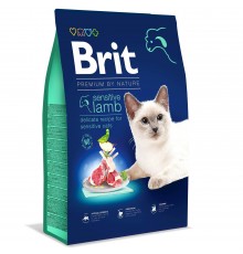 Сухий корм для котів із чутливим травленням Brit Premium by Nature Cat Sensitive 8 кг - ягня