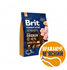 Сухий корм для собак Brit Premium Dog Senior S+M 3 кг - курка