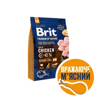 Сухий корм для собак Brit Premium Dog Senior S+M 3 кг - курка