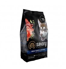 Сухий корм для цуценят Savory Junior Large 3 кг - індичка та курка